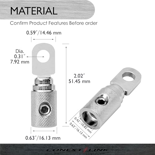 Conext Link RT4N-2 Set Screw Ring Terminal 2 Pack (4 Gauge, Nickel) - Image 3