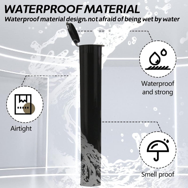 EKIND Airtight Sealing Plastic Container, Squeeze Pop Tops Waterproof Storage Tubes for Cigar & Cigarette (Black, 6Pcs) - Image 4