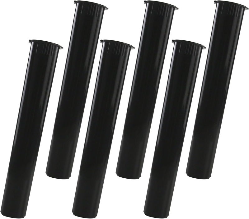 EKIND Airtight Sealing Plastic Container, Squeeze Pop Tops Waterproof Storage Tubes for Cigar & Cigarette (Black, 6Pcs) - Image 1