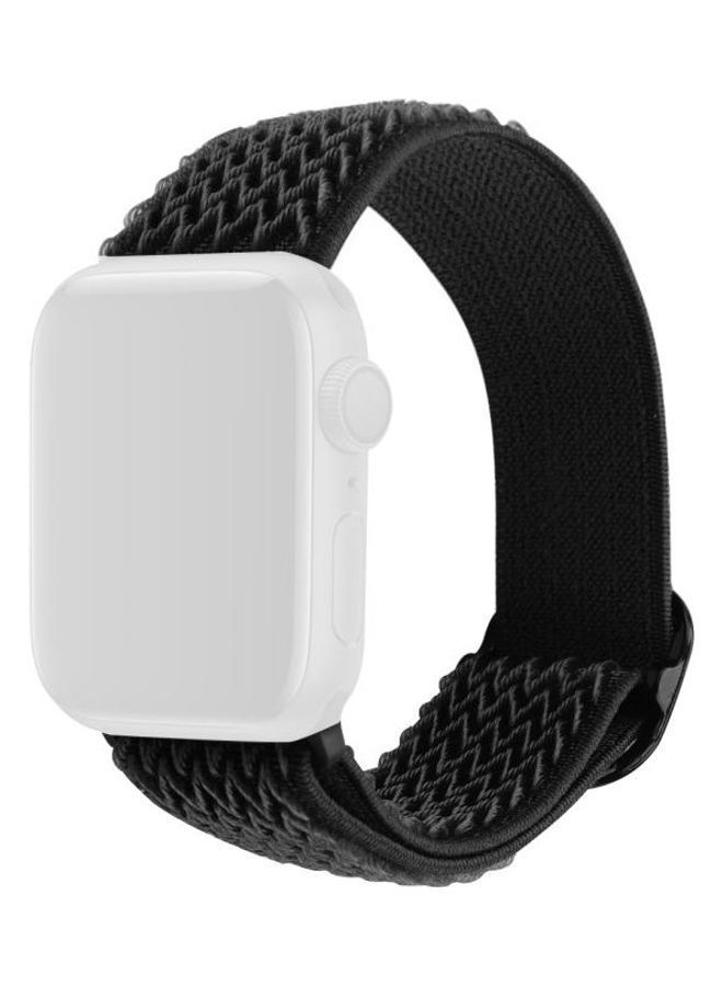 NIBEMINENT Wave Texture Replacement Watchbands For Apple Watch Series 7 45mm/6 & SE 5 4 44mm/3 2 1 42mm Black - Image 1