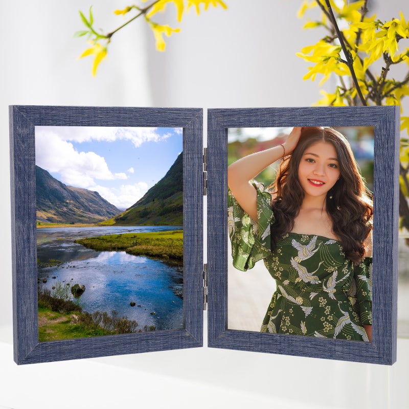 Folding Photo Frame Tabletop Picture Frame Photo Display Frame Double Hinged Picture Frame - Image 3