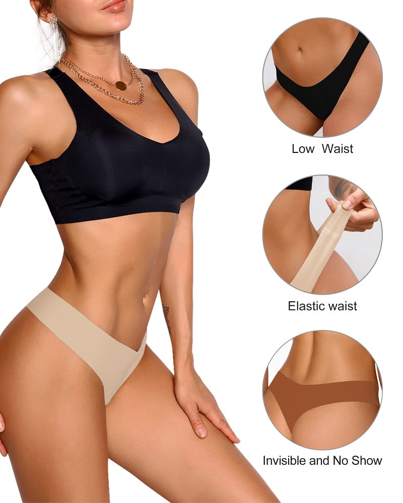 DEANGELMON Seamless Thongs for Women No Show Thong Underwear Women Comfortable Multiple Pack (7P3,M) - Image 3