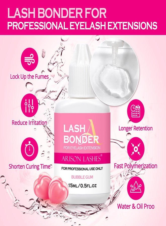 ARISON LASHES Lash Bonder for Eyelash Extensions Super Bonder for Lash Extension Longer Retention Lash Glue Accelerator Eyelash Bonder for Lash Sealant Adhesive Companion Eyelash Extension Bonder(15ML-Bubble Gum) - Image 3