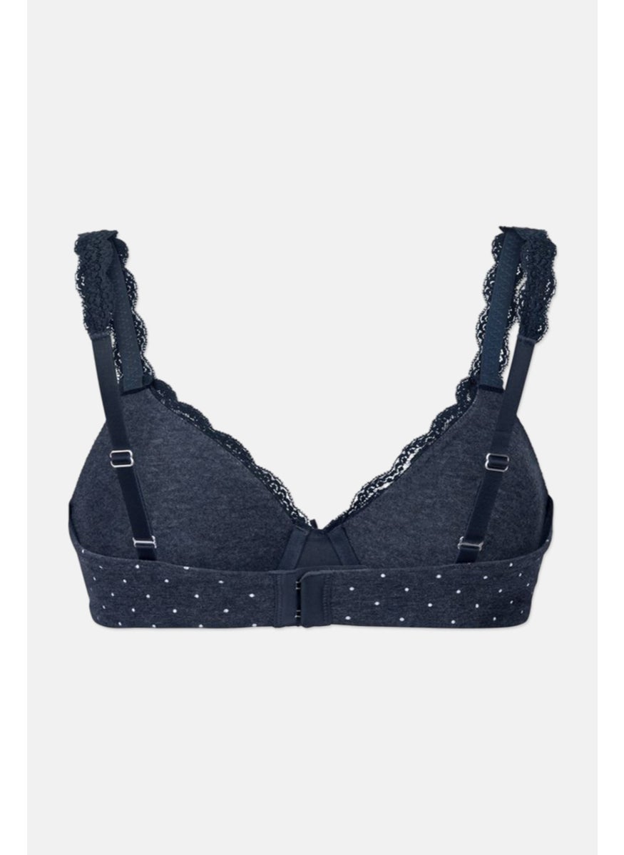 Tchibo Women Underwired Polka Dots Non Padded Bra, Navy  - Image 3