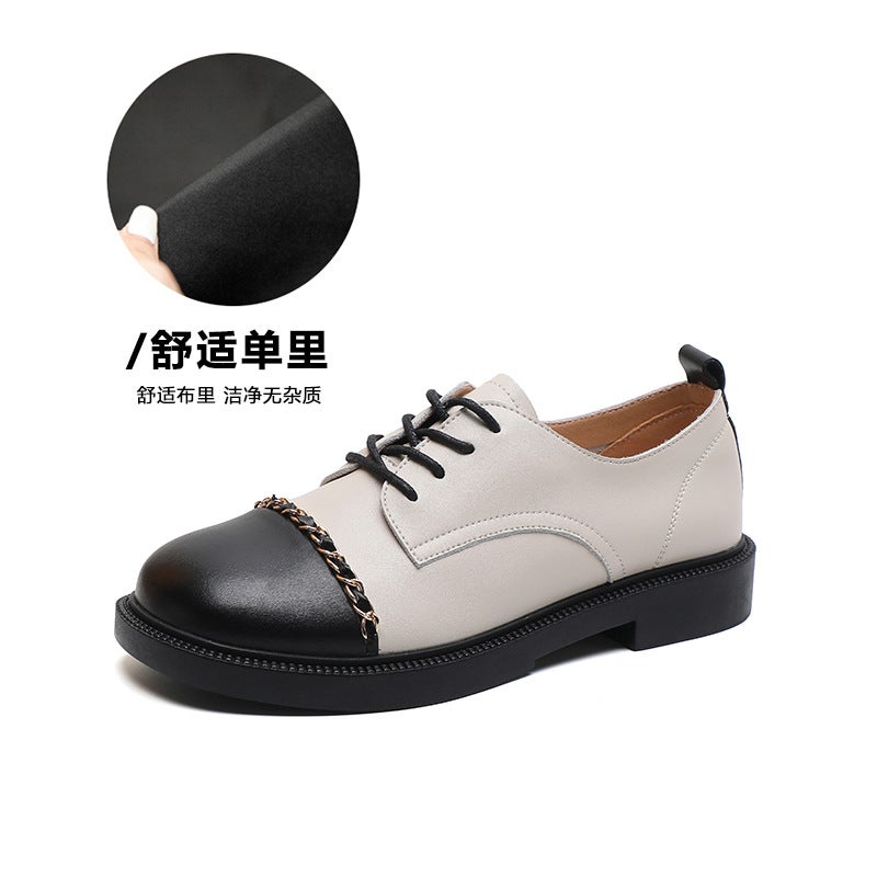 Weiwei Girl 721 Thick-Soled Loafer Shoes Female French Mary Jane Lace With Thick And Soft Soles Small Leather Shoes - Image 1