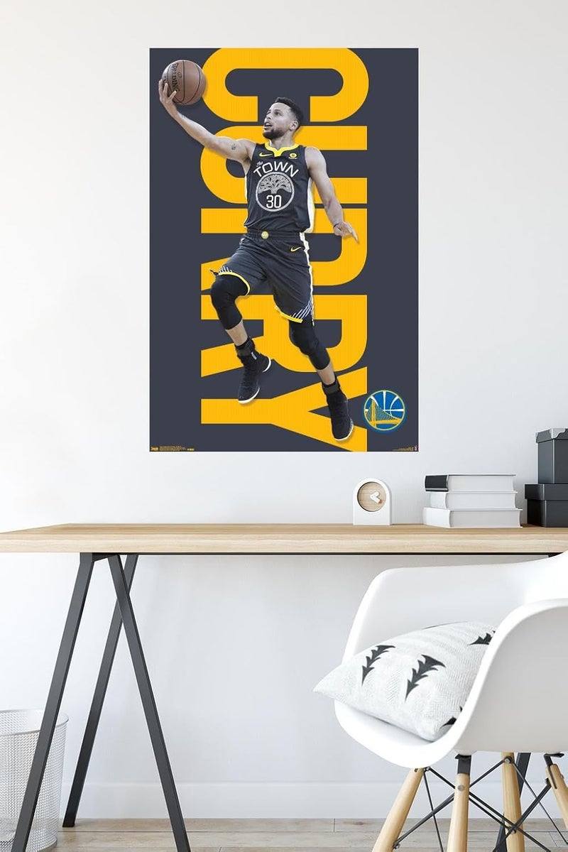 Trends International NBA Golden State Warriors - Stephen Curry 18 Wall Poster, 22.375" x 34", Premium Unframed Version - Image 4