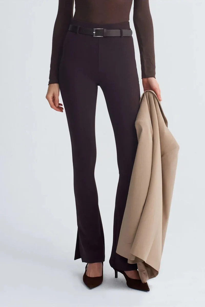 ديلفين DILVIN Belted Skinny Flare Pants