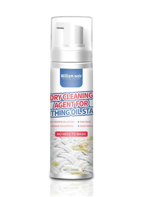 Dry Cleaning Spray, Dry Cleaning Agen For Clothing Oil Stain, Dry Spot Cleaner For Clothes, Oil Stain Dry Cleaning Agent for Clothing, Dry Stain Remover Cleaning Fluid Agent for Laundry 200ml