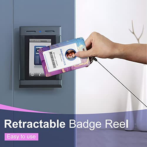 Toykee ID Badge Holder with Lanyard and Retractable Badge Reel Clip, Marble Card Name Tag Lanyard Vertical ID Protector Bage Clips for Women Nurse Nursing Doctor Teacher Student Blue Purple - Image 3