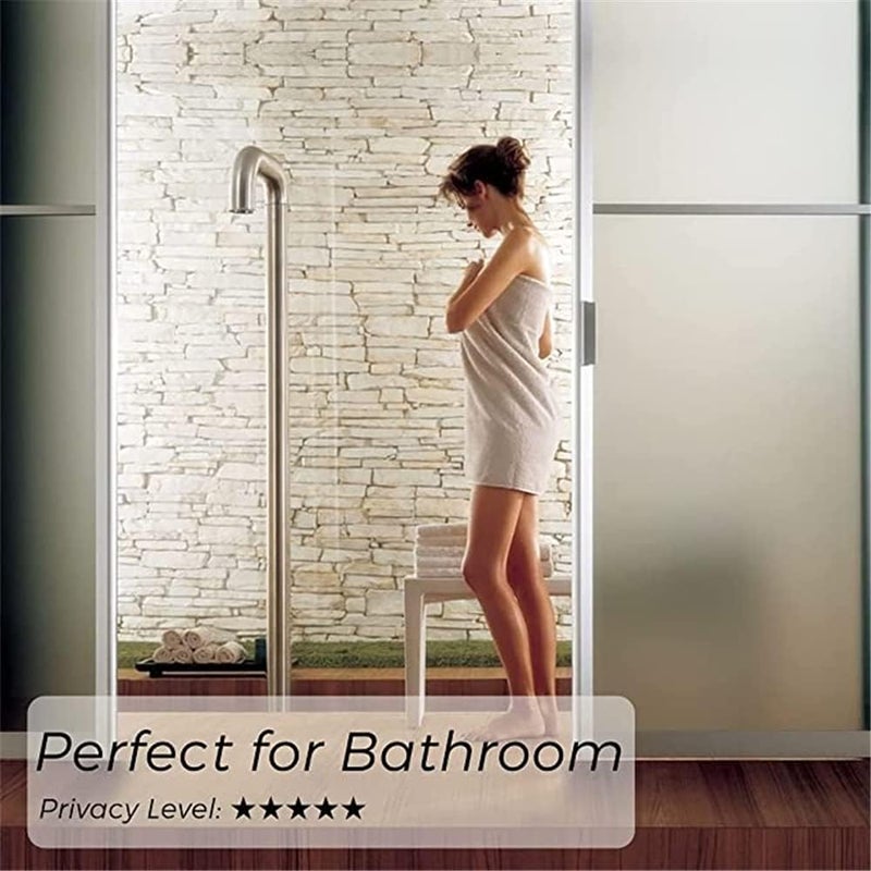 ELECDON Privacy Window Films, Window Stickers, Window Film Frosted Glass Window Clings for Privacy Non-Adhesive Anti UV Static Cling for Home Shower Bathroom Bedroom Office Front Door 11.8 x 78.7 Inches - Image 4