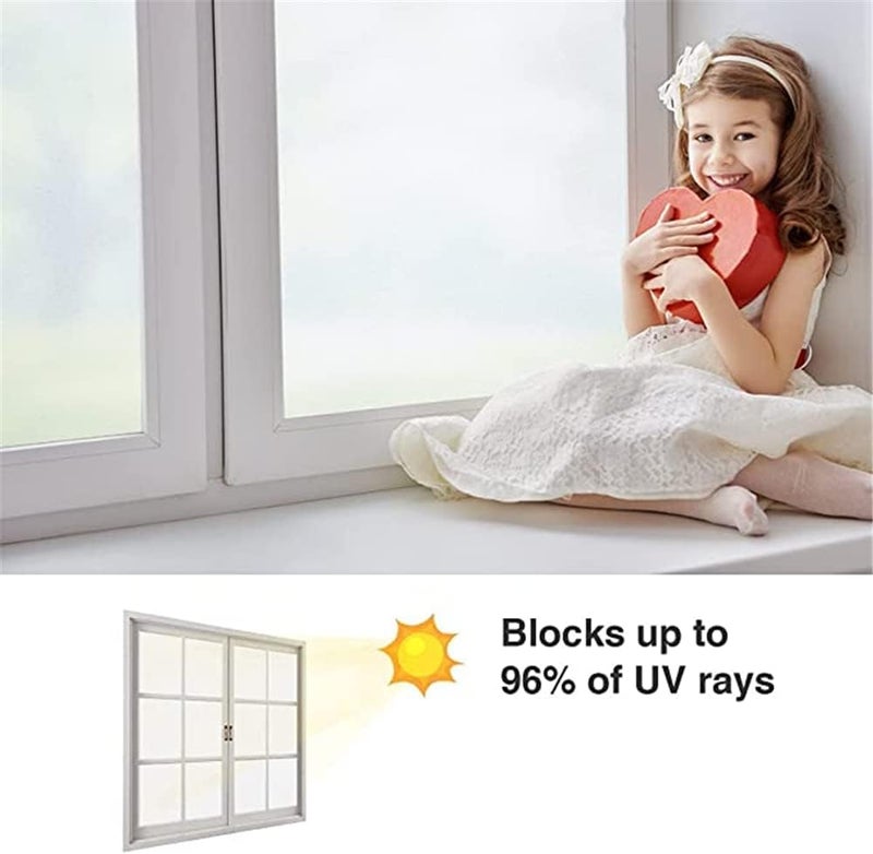 ELECDON Privacy Window Films, Window Stickers, Window Film Frosted Glass Window Clings for Privacy Non-Adhesive Anti UV Static Cling for Home Shower Bathroom Bedroom Office Front Door 11.8 x 78.7 Inches - Image 2