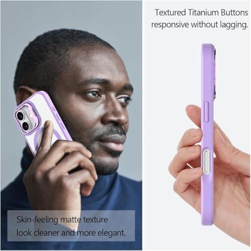 VONZEE Clear Camera Kickstand Case for iPhone 17, Built-in Adjustable Camera Stand, Clear Magnetic Mag-Safe Shockproof Classic Series Phone Cover (Purple) - Image 3