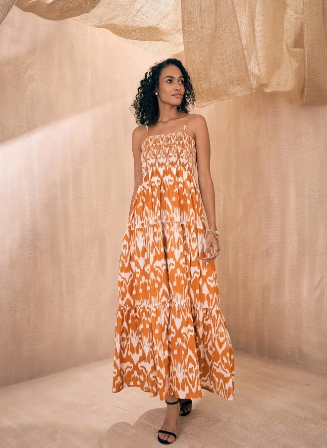 ساسافراس Ikat Printed Maxi Dress for Women