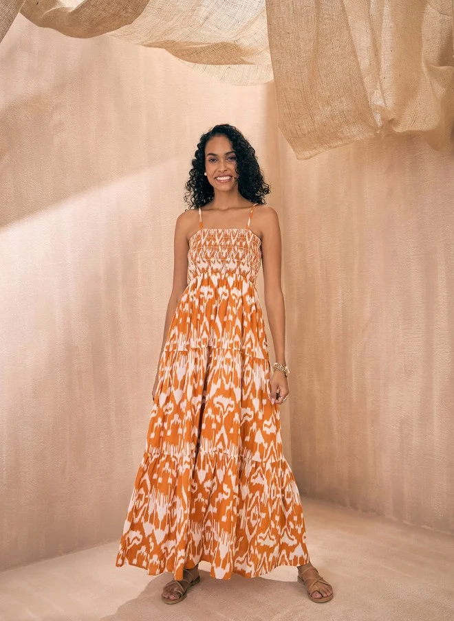 ساسافراس Ikat Printed Maxi Dress for Women