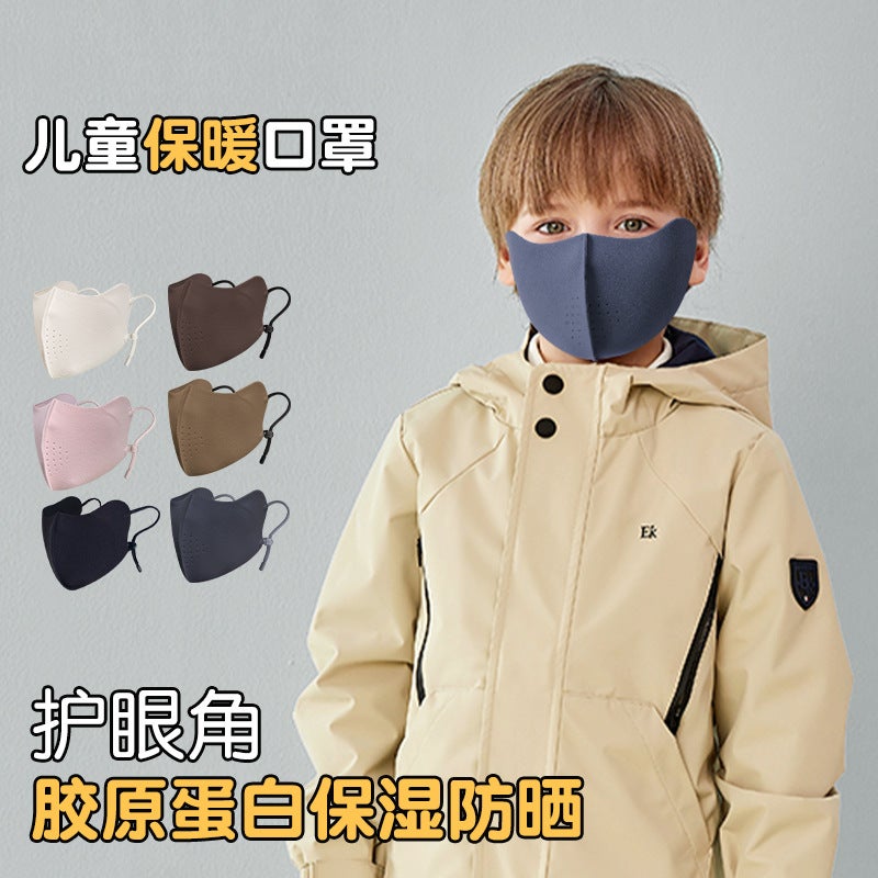 Children'S Warm Mask Fleece-Lined Girls Boys Collagen Sunscreen Windproof Warm Mask - Image 4