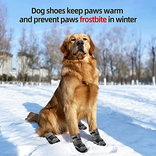 KUTKUT Dog Boots for Hardwood Floor | Breathable Dog Shoes | Pack of 4pcs Dog Booties with Reflective Anti-Slip Sole | Outdoor Paw Protectors with Rubber Soles for Hiking and Running (Size: 8) - Image 3
