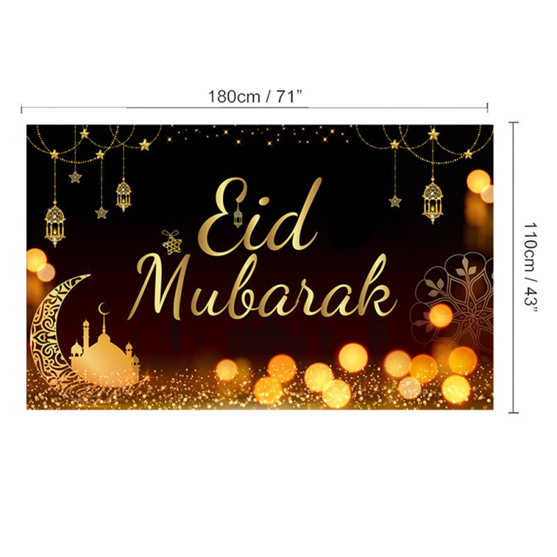 قماش رمضان المعلق متعدد الألوان - نسيج جوبلان بتقنية الطباعة الرقمية عالية الدقة - قماش مقاوم للبهتان ومقاوم للتآكل - ديكور منزلي لحفلات العائلة في عيد المسلمين - Image 3