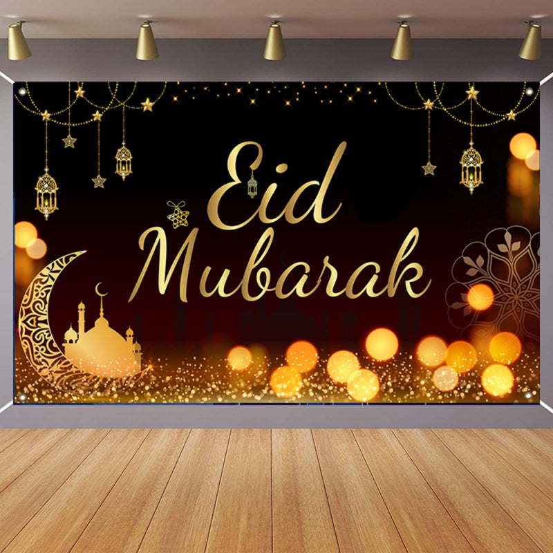 قماش رمضان المعلق متعدد الألوان - نسيج جوبلان بتقنية الطباعة الرقمية عالية الدقة - قماش مقاوم للبهتان ومقاوم للتآكل - ديكور منزلي لحفلات العائلة في عيد المسلمين - Image 2