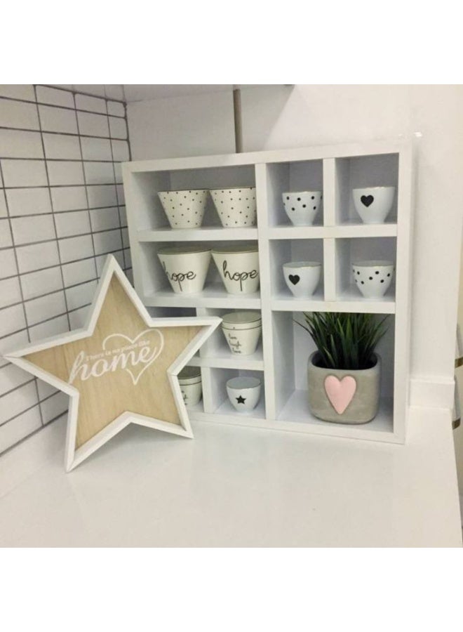 🌸🌸Trendy Mug House🌸🌸  Transform your kitchen and refresh its look! 😍  A mug organizer for arranging and displaying mugs in a unique and stylish way. 😍 A perfect addition to your coffee corner! 😉 Divided into different sizes to fit all mugs. 🍺  Made of pine wood with acrylic lacquer finish. 👌  50*50*10cm - Image 2