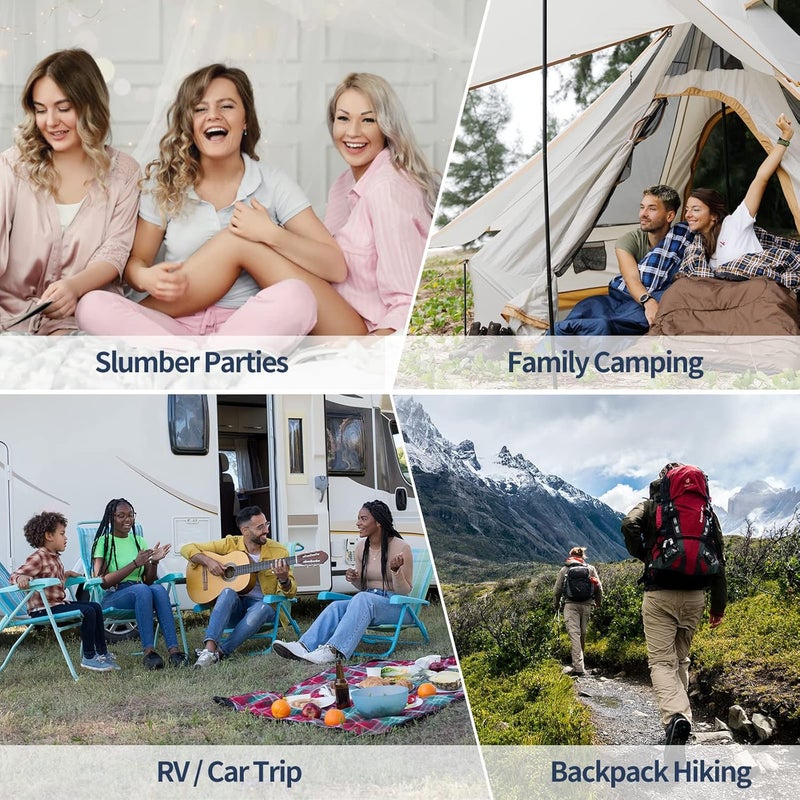 KingCamp كيس نوم كينغ كامب للبالغين، للطقس البارد والدافئ XL كبير وطويل مع حقيبة ضغط، معدات أساسية محمولة مقاومة للماء لرحلات التخييم في الهواء الطلق - Image 5