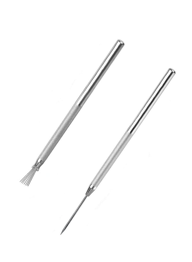 1 ريشة إبرة و 1 برو إبرة نسيج الفخار الطين مجموعة أدوات فرشاة السيراميك أداة النمذجة - Image 1