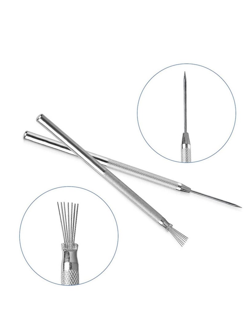 1 ريشة إبرة و 1 برو إبرة نسيج الفخار الطين مجموعة أدوات فرشاة السيراميك أداة النمذجة - Image 2