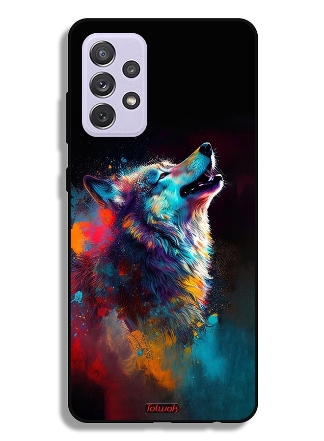 Tolwak Samsung Galaxy A72 5G Protective Case Cover Wolf Colorful Art - Image 1