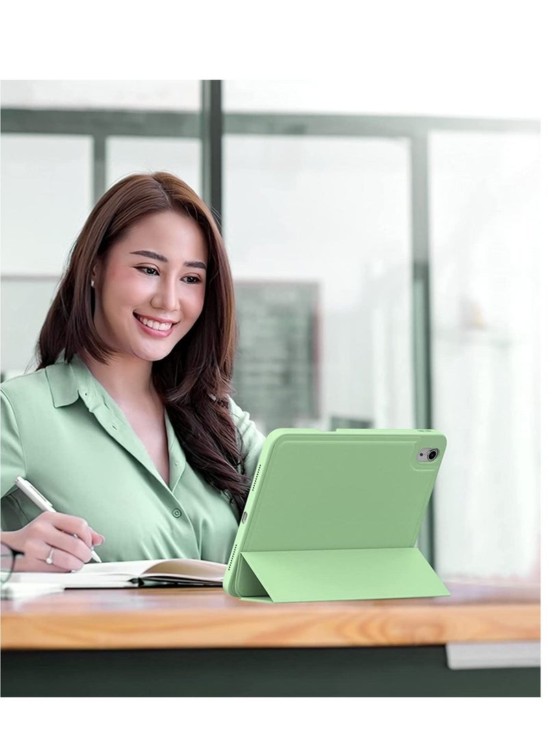 Smart New iPad 10.9 Inch Case 2022 10th Gen With Pencil Holder Trifold Stand Smart Cover Leather Case Auto Wake Sleep Green - Image 2