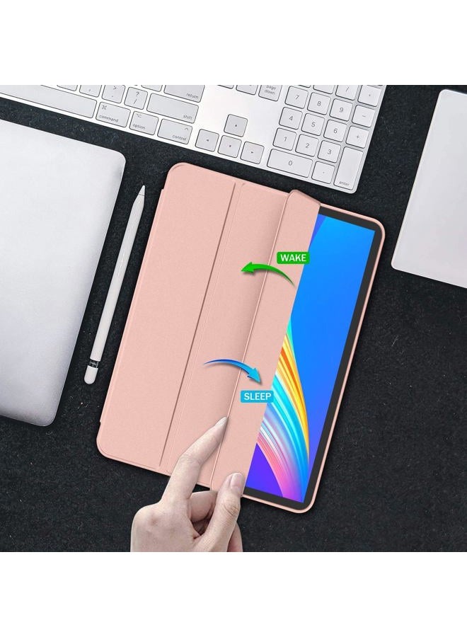 iMieet for iPad Pro 11 Inch Case M4 2024 (5th Generation) with Pencil Holder, [Support Pencil Pro and Pencil (USB-C)], Trifold Stand Smart Case with Soft TPU Back, Auto Wake/Sleep (Rose Gold) - Image 5