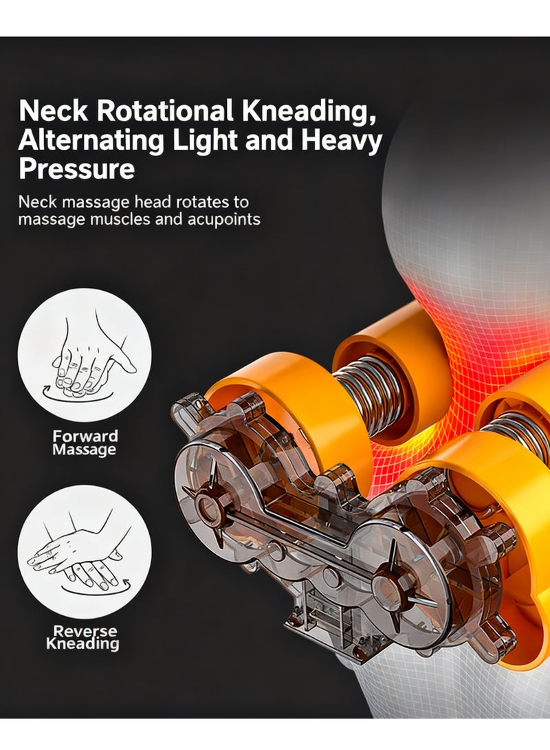 Y&D Neck & Back Massager with Heat Full Back Kneading Shiatsu or Rolling Massage Adjustable Intense Vibration Massage Seat Pad with Height Adjustment Suitable for Car Sofa - Image 3