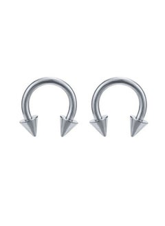 2 Pieces fashionable spherical nose ring with horseshoe design to decorate the nose made of stainless steel