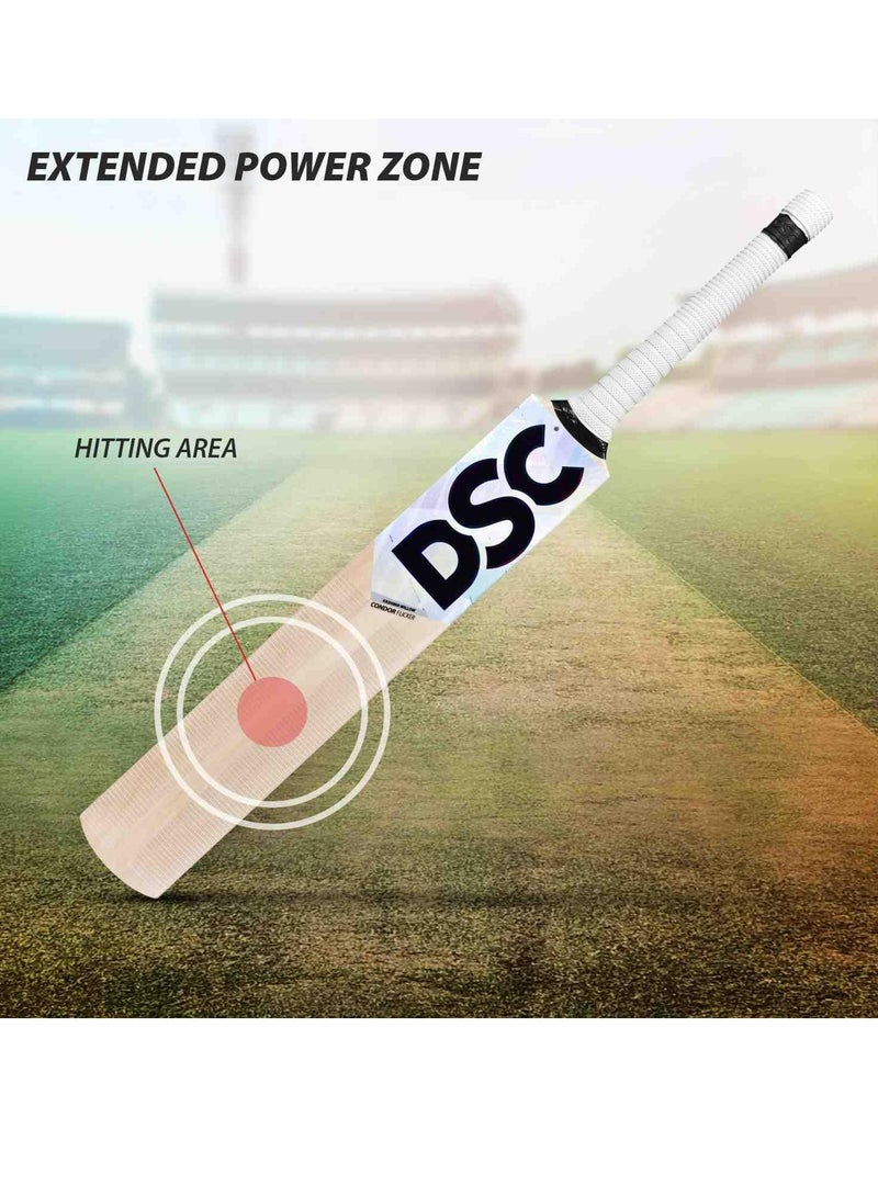 DSC Condor Flicker Kashmir Willow Cricket Bat | Size : 4 | For Men & Boys | Material: Wood | For Dominating Strokes | Ma ive Edges | Profe ional Cricket bat - Image 3