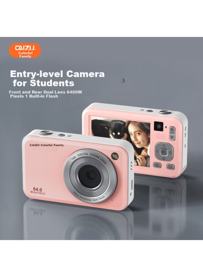 Caizu Valentine's Day Gift - Dual 6.4mp Digital Camera, Selfie Vlog Compact Camera, Entry-level Student Campus Camera, Can Transfer Photos To Phone, Replace Ccd Camera - Image 1