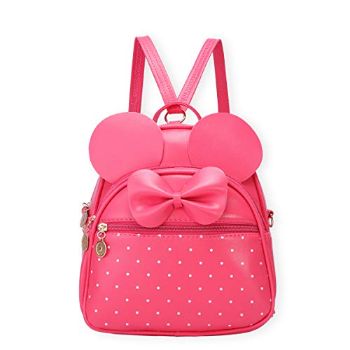 KL928 Girls Mini Backpack Bowknot Polka Dot Cute Small Daypacks Convertible Shoulder Bag Purse for Women - Image 1