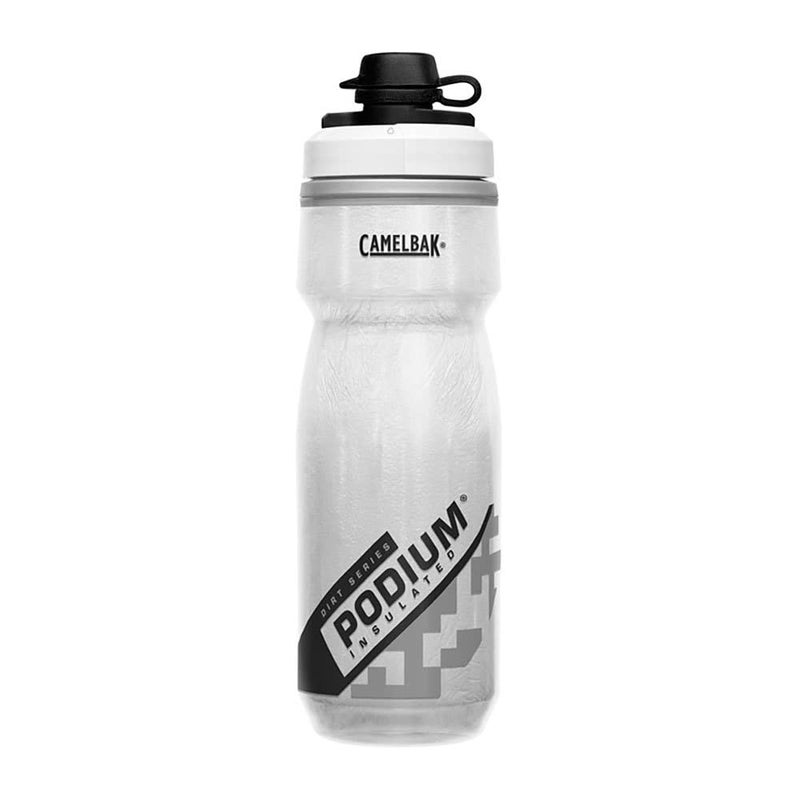 CamelBak Podium Dirt Series Chill Insulated Mountain Bike Squeeze Water Bottle White, 21oz - Image 1