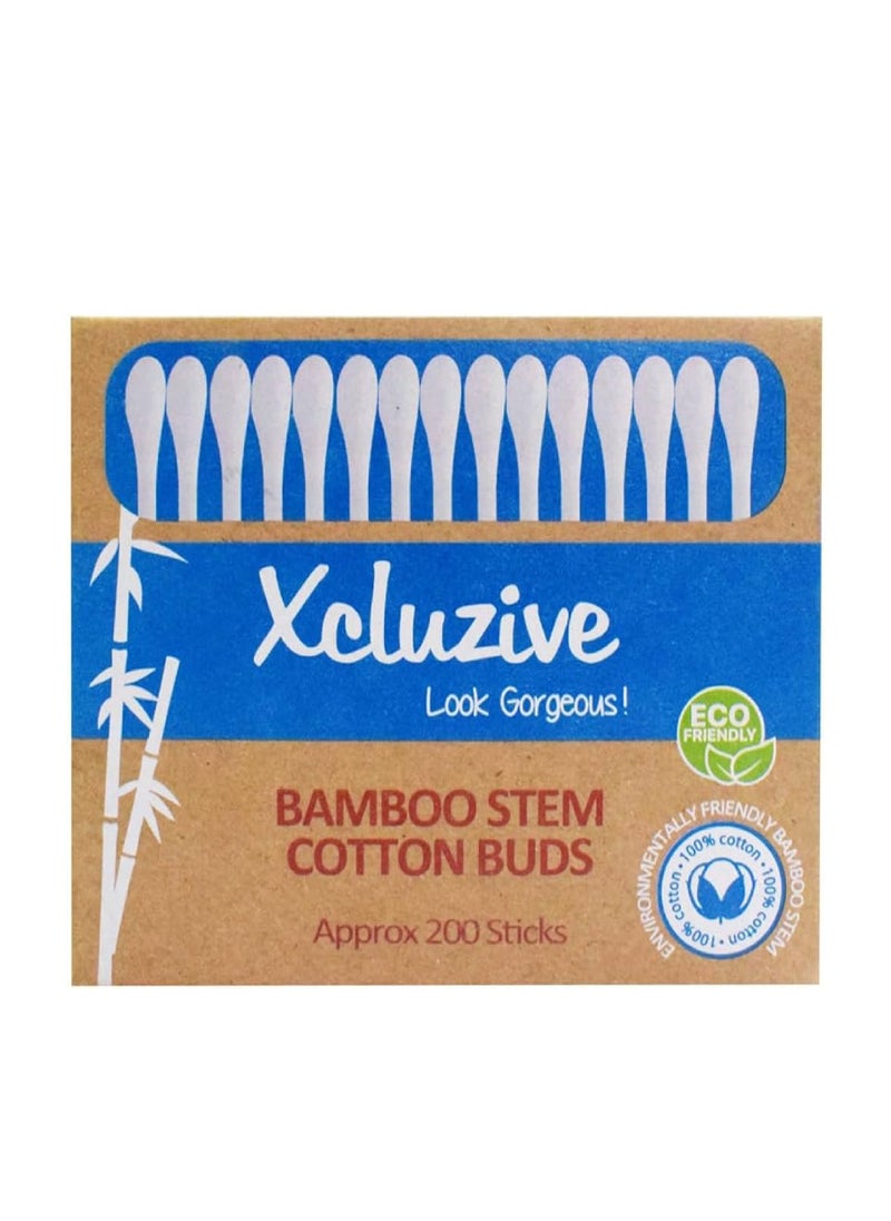 Xcluzive XCLUZIVE BAMBOO STEM COTTON BUDS 200'S 