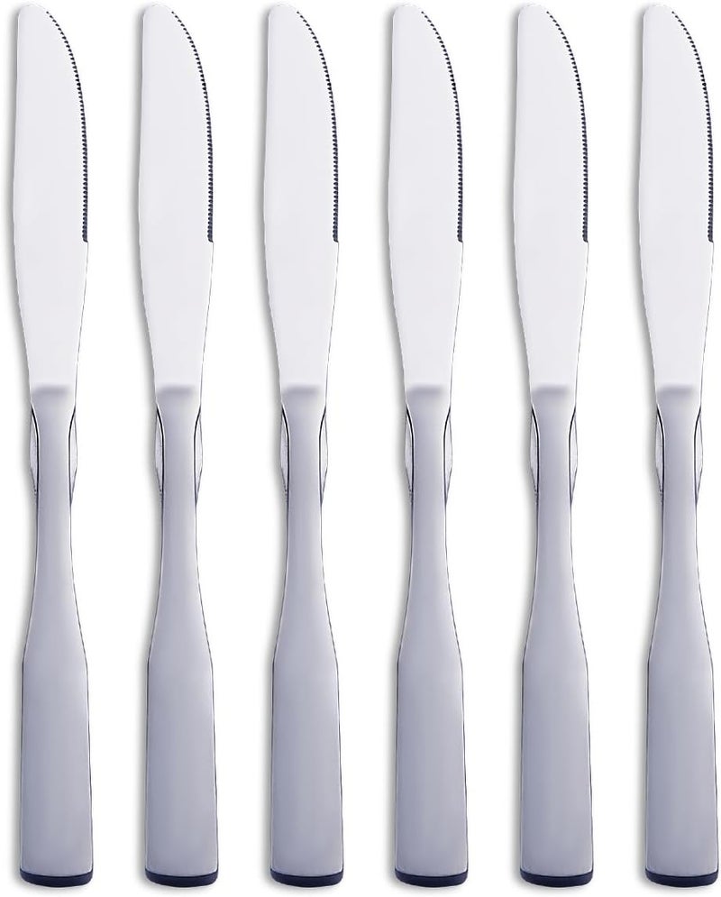 FULLYWARE Dinner Knives Stainless Steel 87 Heavy Duty Table Knife Silverware Metal Cutlery Set 6Piece - Image 1