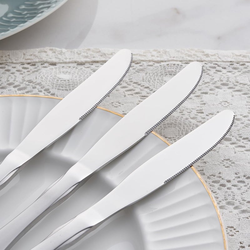 FULLYWARE Dinner Knives Stainless Steel 87 Heavy Duty Table Knife Silverware Metal Cutlery Set 6Piece - Image 4
