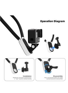 SYOSI Neck Mount Necklace Holder, POV Selfie Mount with Phone Clip Vertical Mount Kit, Necklace Holder for Gopro Insta360 DJI Action Camera  - Image 2