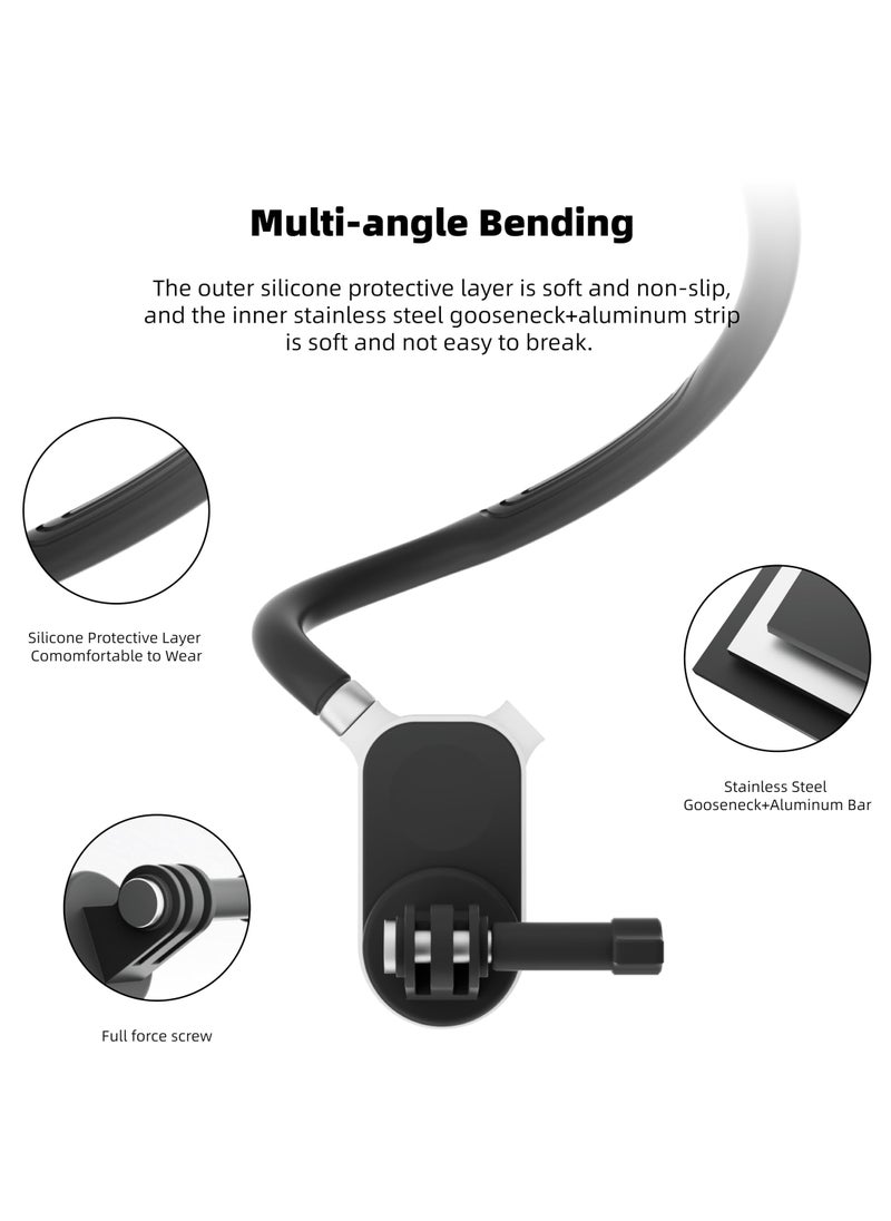 SYOSI Neck Mount Necklace Holder, POV Selfie Mount with Phone Clip Vertical Mount Kit, Necklace Holder for Gopro Insta360 DJI Action Camera  - Image 5