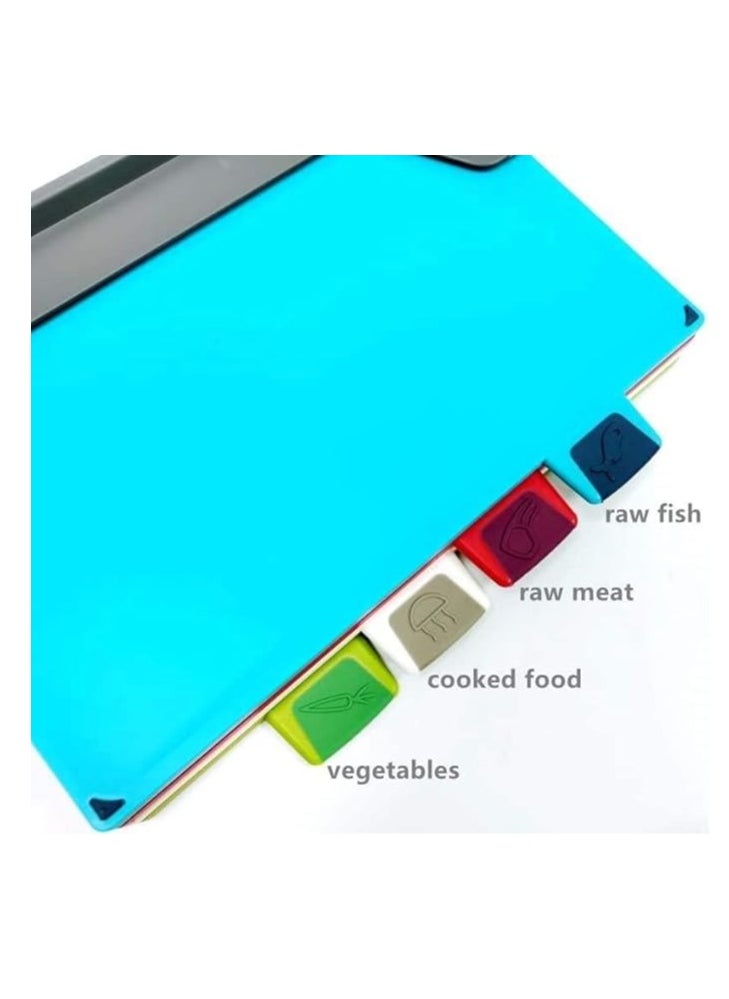 Cool Baby - COOLBABY Cutting Board 4 pcs set with Storage Plastic Chopping Board Set with Holder Color Coded for Food Preparation with Storage Stand Easy to Clean - Image 1