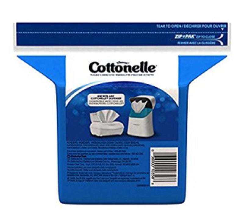 قطونيل Cottonelle Fresh Care مناديل رطبة قابلة للتطهير إعادة ملء 168CT (حزمة 2) - Image 2