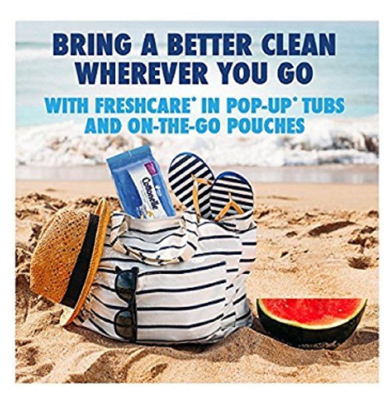 قطونيل Cottonelle Fresh Care مناديل رطبة قابلة للتطهير إعادة ملء 168CT (حزمة 2) - Image 5