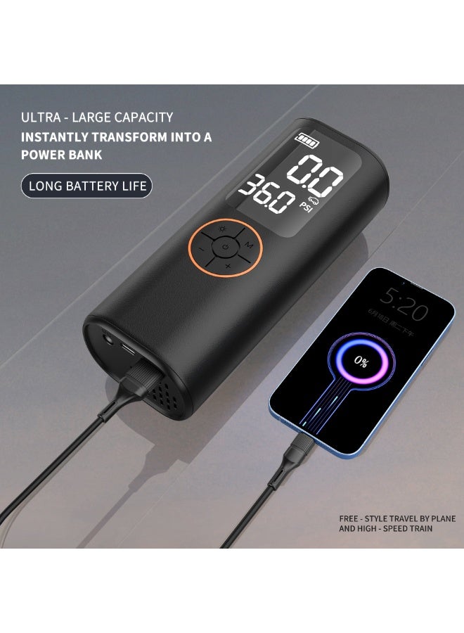 Crony Y-QB15 Portable Battery-Powered Car Tire Inflator – 100 W DC Air Compressor with 4500 mAh Lithium Battery, Real-Time Digital Pressure Display, LED Flashlight (Steady / SOS / Strobe), Multi-Mode Inflation (Car / Motorcycle / Bicycle / Ball) - Image 4
