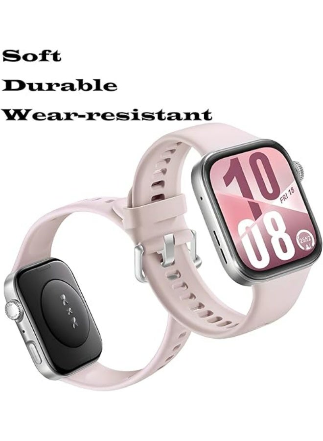 OLYSON 3 Pack Bands for Huawei Watch Fit 5/Fit5 Pro/Fit 4/Fit4 Pro/Fit 3, Strap Replacement Multicolor Soft Silicone Watch Bands, Perfect Durable Wristband, Moonlight White, Nebula Pink, Field Green - Image 3