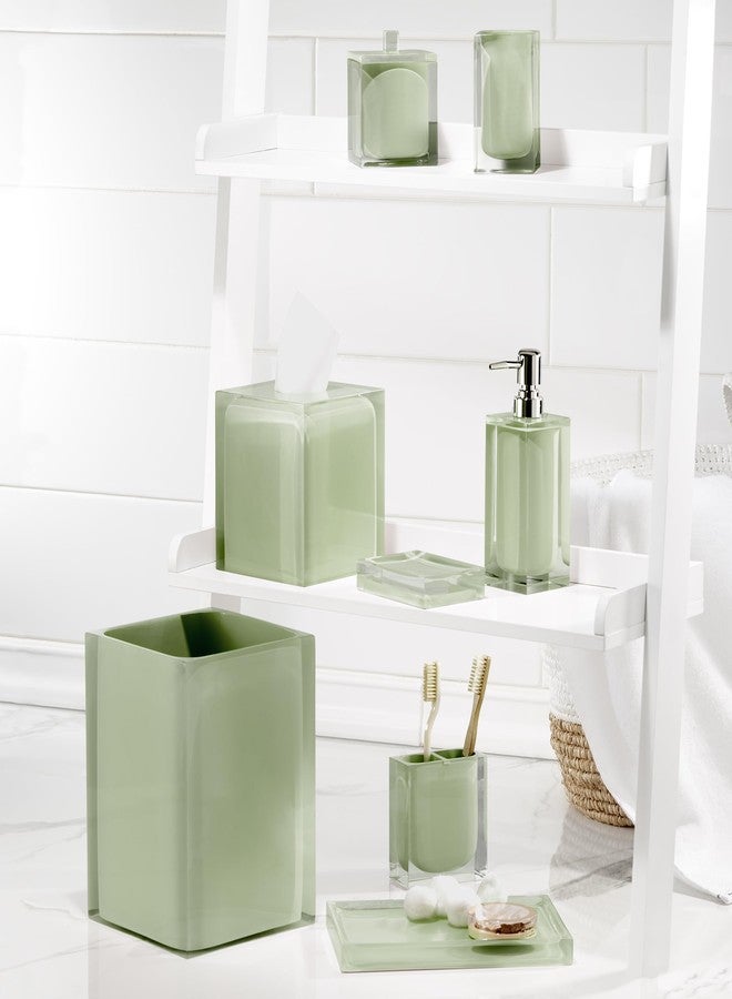 IZOD - Lotion Dispenser/Soap Dispenser, Clear Resin Countertop Accessories, Modern Bathroom Decor, Dorm Room Essential (Marina Green) - Image 4
