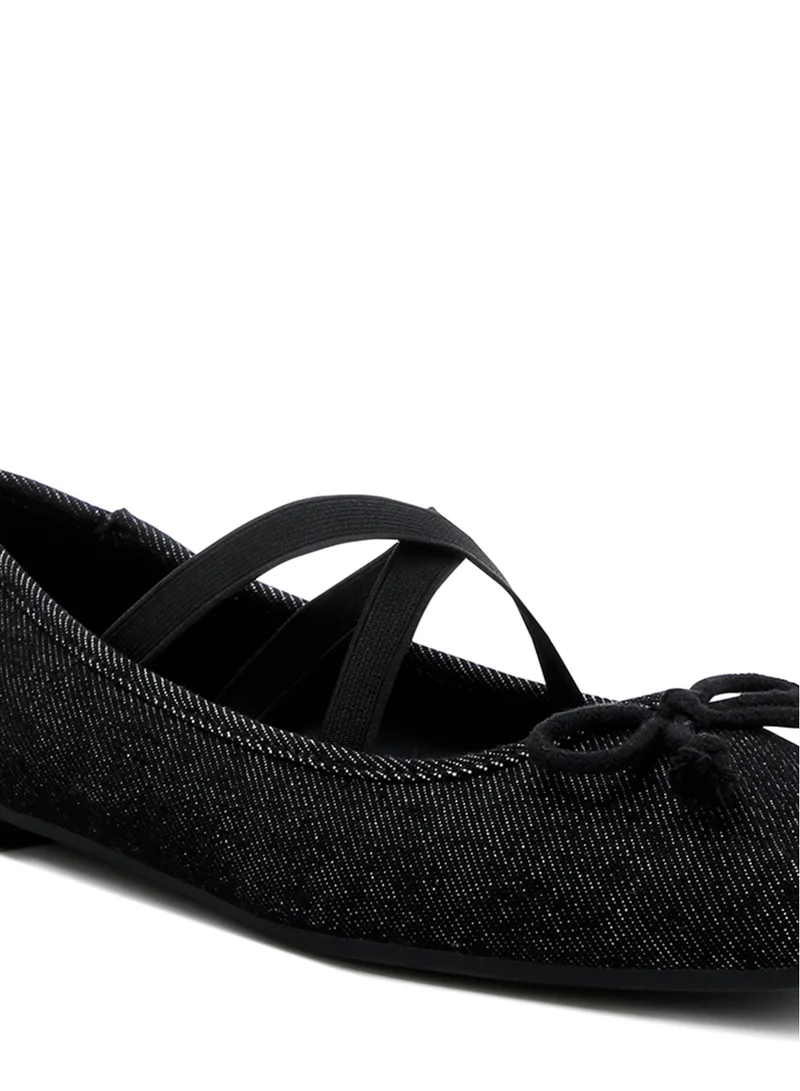 London Rag Recycled Faux Leather Ballet Flats in Black