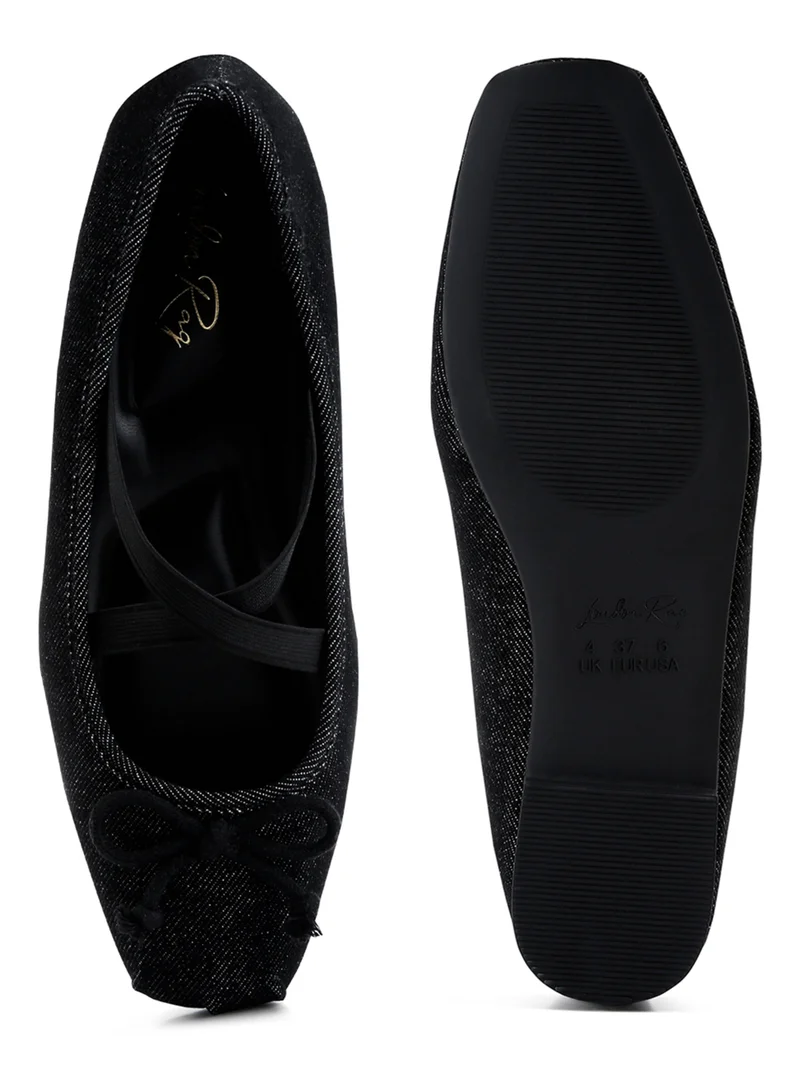 London Rag Recycled Faux Leather Ballet Flats in Black