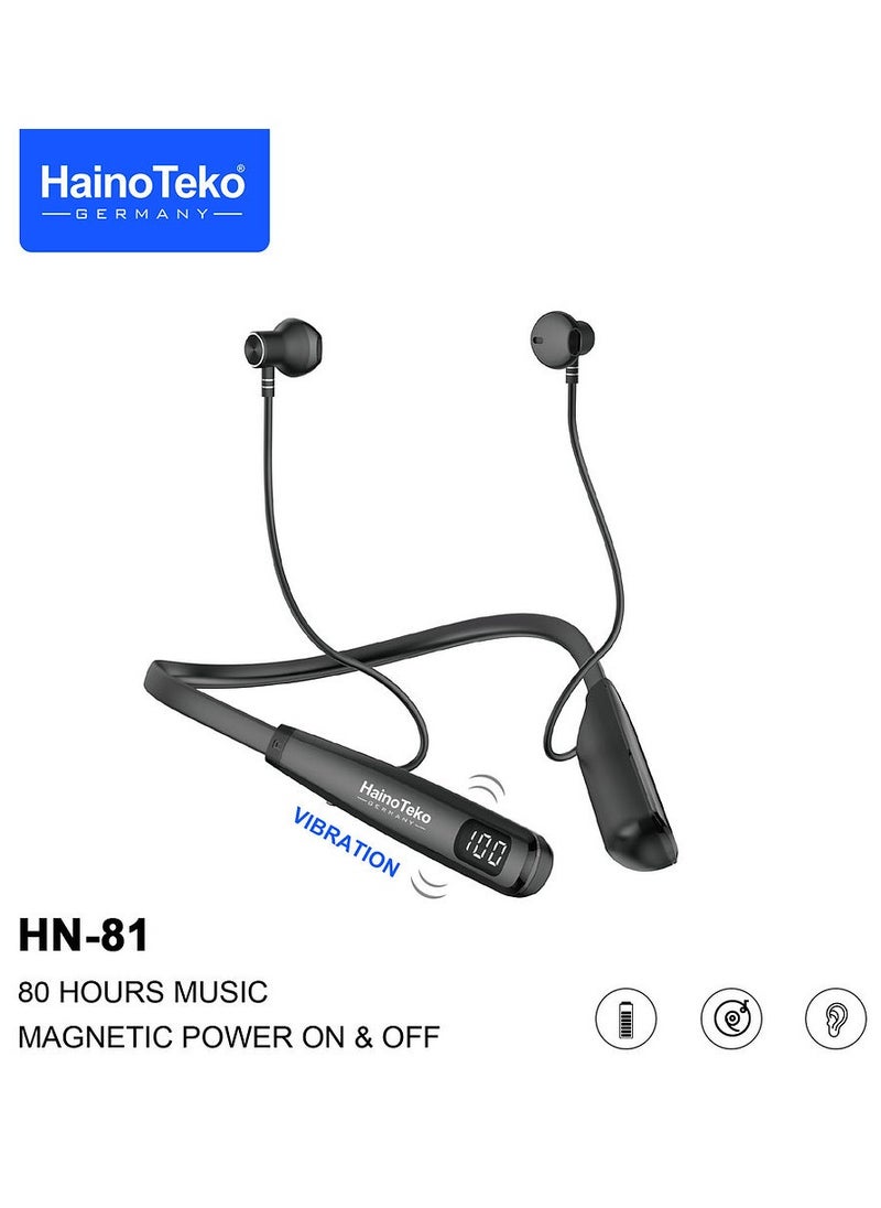 Haino Teko - Haino Teko Germany HN81 Neckband Wireless Earphone Black - Image 1
