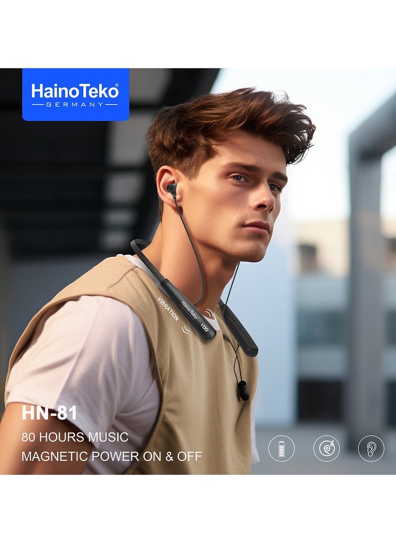 Haino Teko - Haino Teko Germany HN81 Neckband Wireless Earphone Black - Image 1